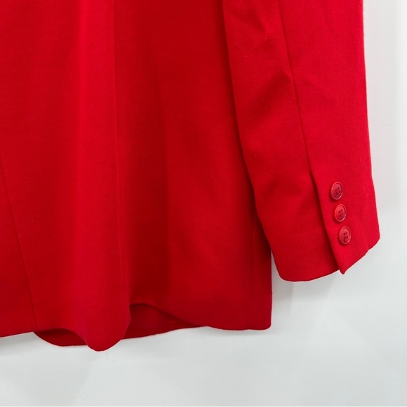 J. Mclaughlin For Sanyo Red Lined Long Sleeve Button Up Notched Lapel Blazer - Picture 8 of 14